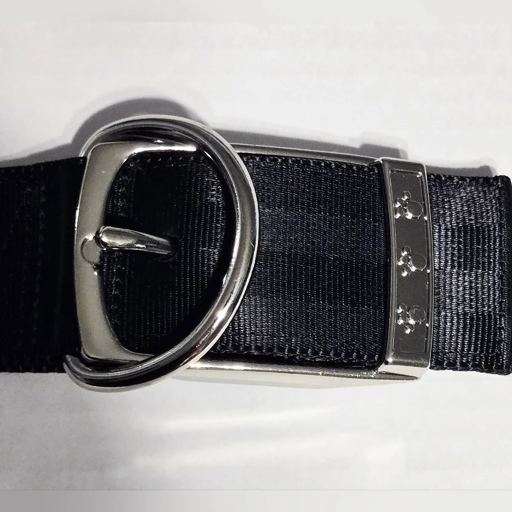 Vibrant Life‎ Heavy Duty Large Dog Collar Black Nylon Metal Buckle Adjustable